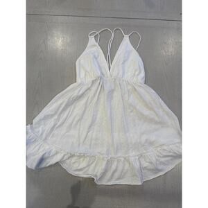 Asos 100% Cotton Natural Fiber Angelcore Fairycore White Dress Cottagecore (H)